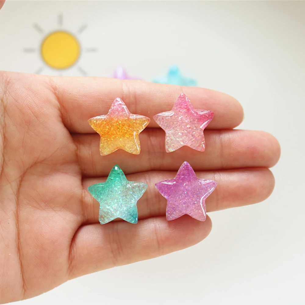 Christmas Craft Embellishment - 10 Stuks Gradiënt Ster Serie Hars