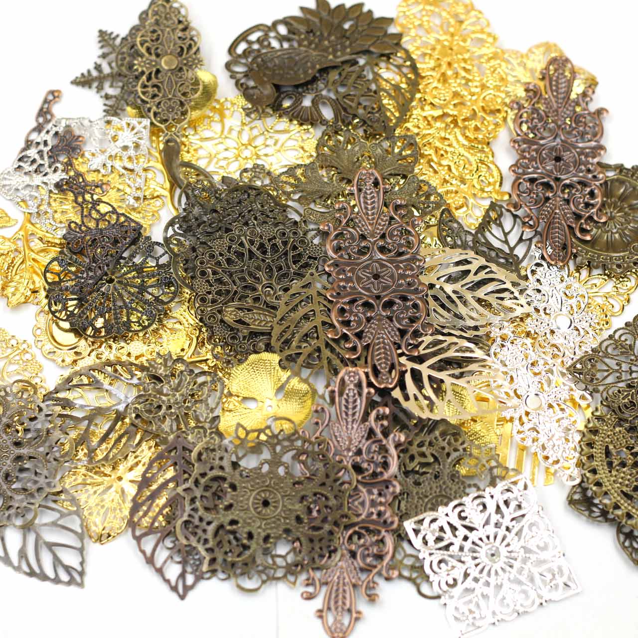 Craft Embellishments - Versieringen Connectors Willekeurige Gemengde Driehoek Bloemenpatroon
