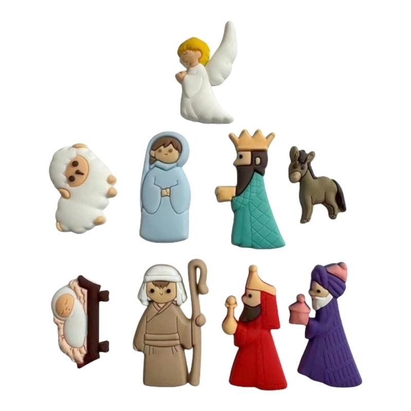 Christmas Craft Embellishment - G6KF 9PCS/SET NATIONCY Scene Patches PVC