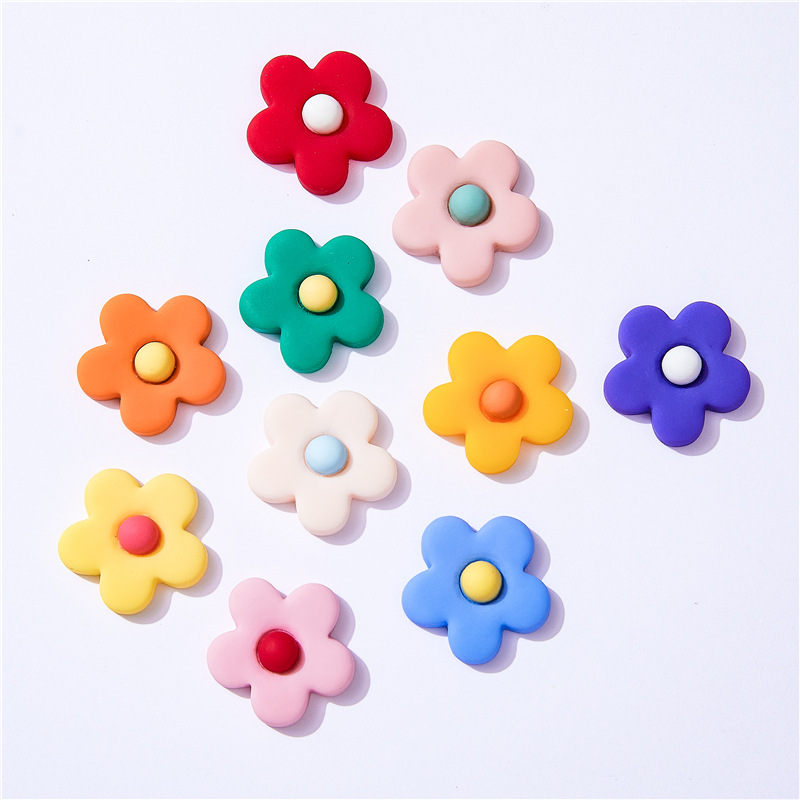 Christmas Craft Embellishment - 10st hars bloemen platte achterkant cabochons