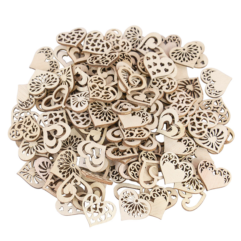 Craft Embellishments - 50/100 Stuks Uitgeholde Hart Patroon Kleine