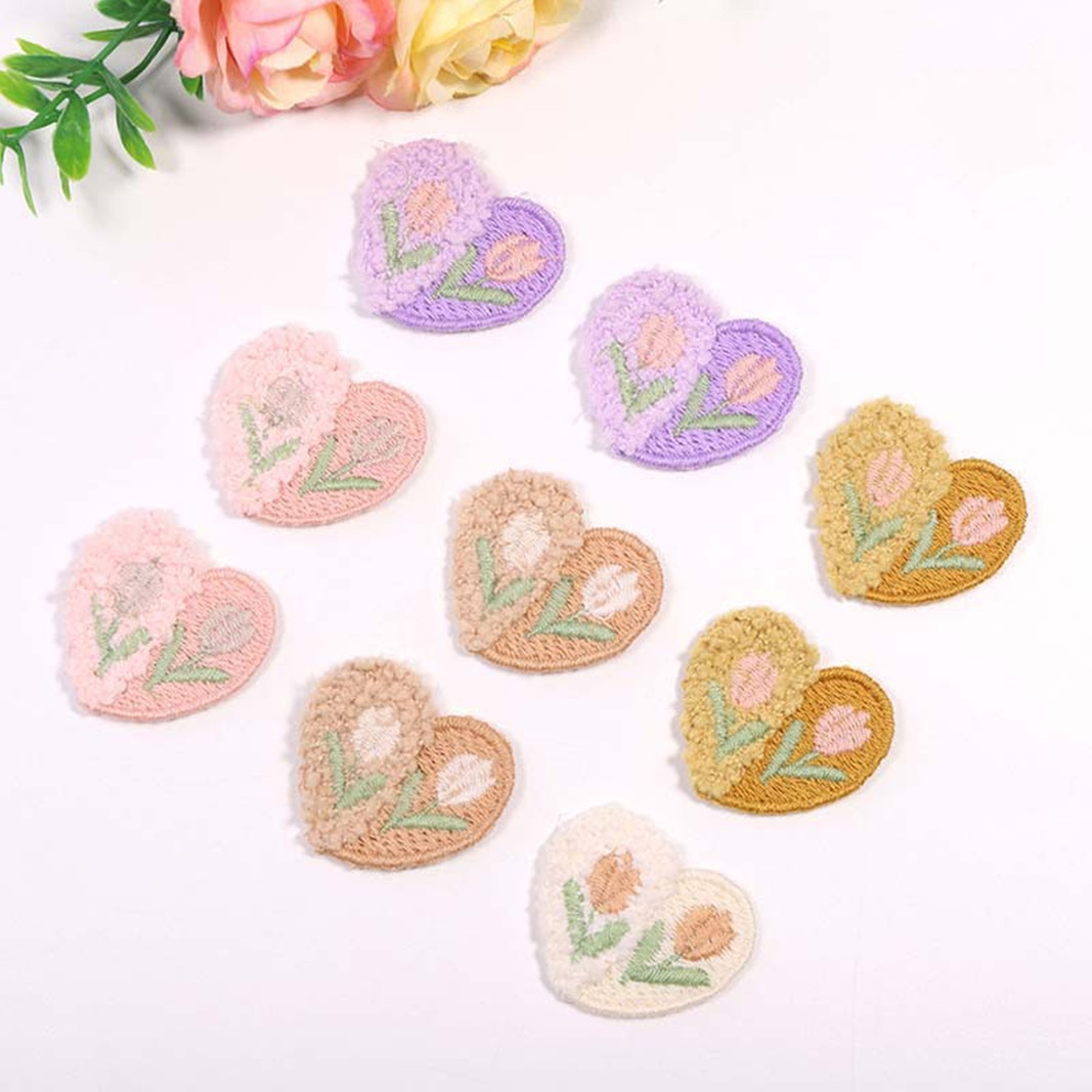 Applique Patch Flower - 10 Stuks Wol Pluche Liefde Bloem