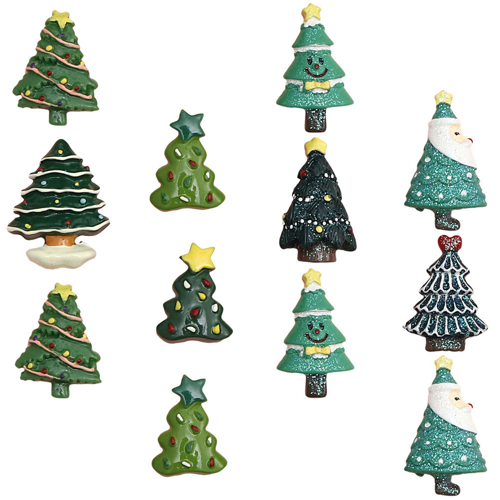 Christmas Craft Embellishment - 20-delige hars kerstdecoratieset, feestelijke knutselaccessoires voor