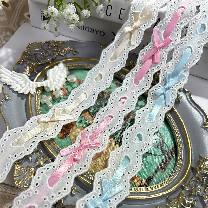 Lace Ribbon Trim - 1yard Boog Geplooid Kant Lolita DIY