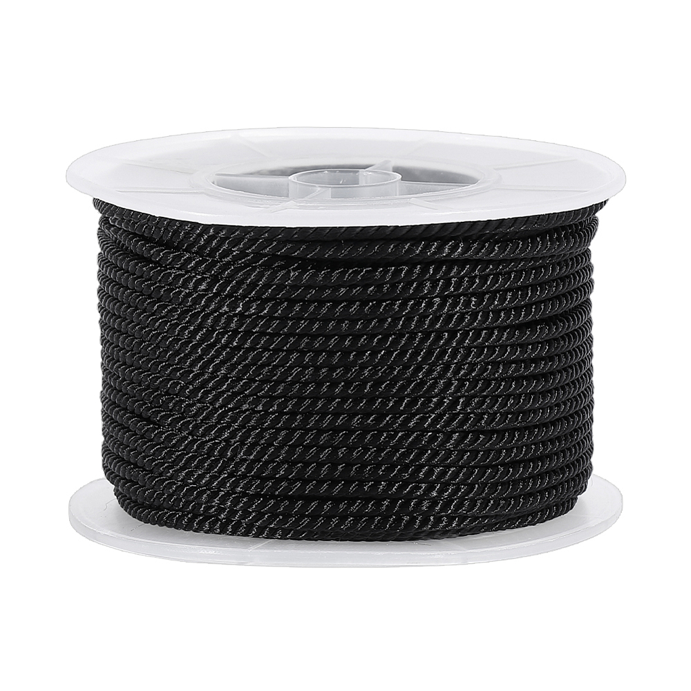 Cord Trim Twisted - 27,34 yards zwart gedraaid koord, 2,5