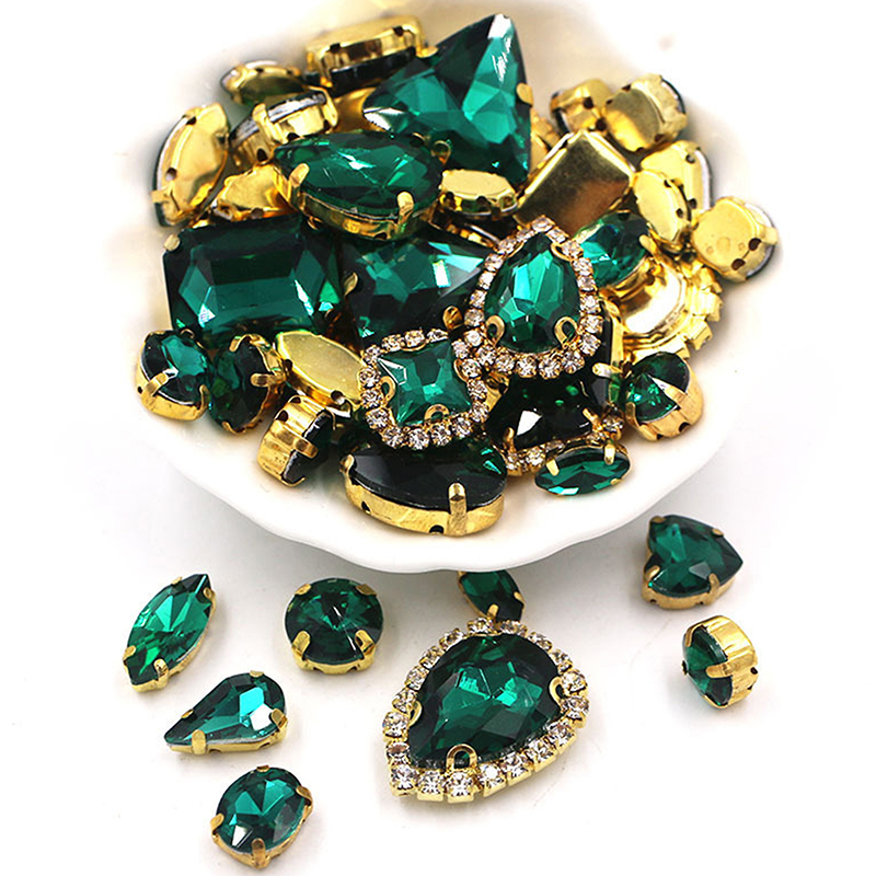 Sew On Rhinestone - 50 stuks 24 kleuren gemengde vormen