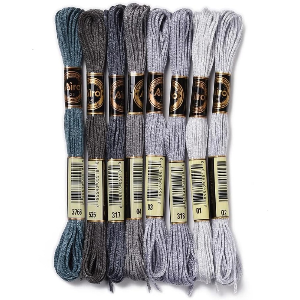 Embroidery Embellishments - 8 Strengen 70 Yards Grijs Vriendschapsarmbanden