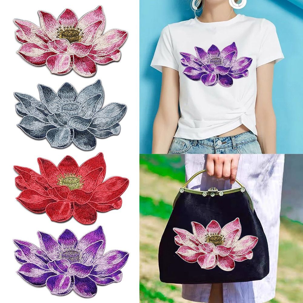 Applique Patch Flower - Zachte Lotus Bloem Patch Geborduurde Diy