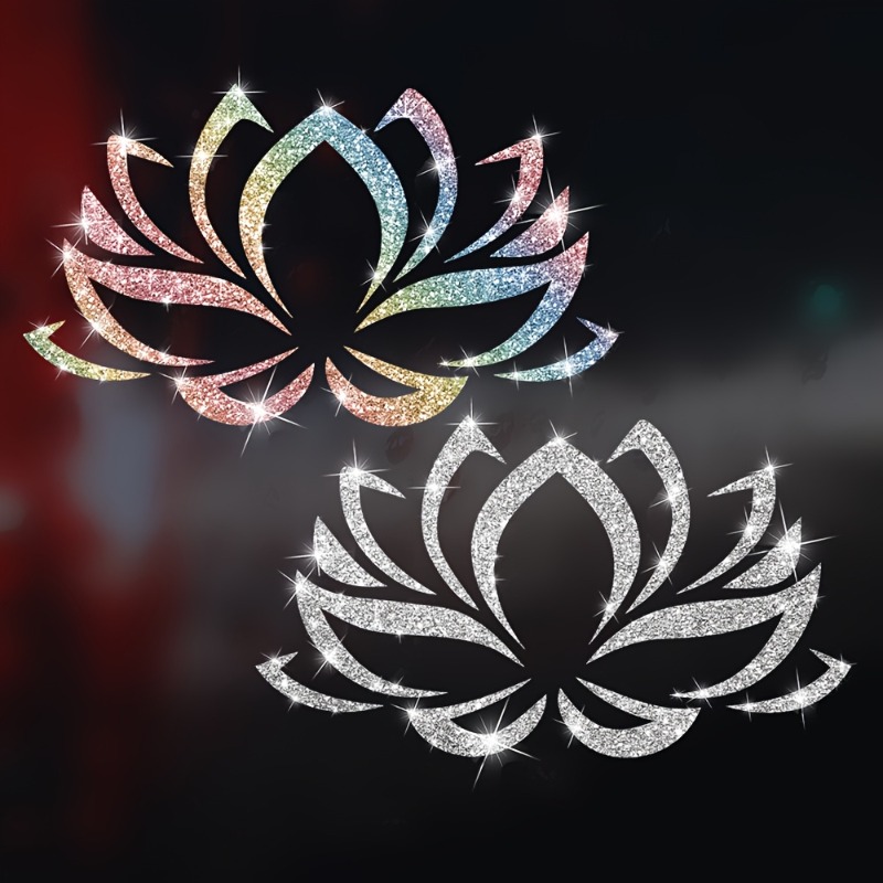 Glitter Vinyl Roll - 1PC Imitatie Diamond Glitter Lotus Patroon