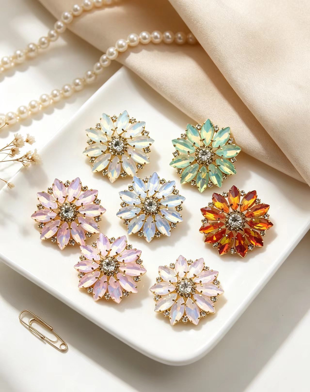 Gemengde kleur bloem marquise  - Sew On Rhinestone recensie en prijs