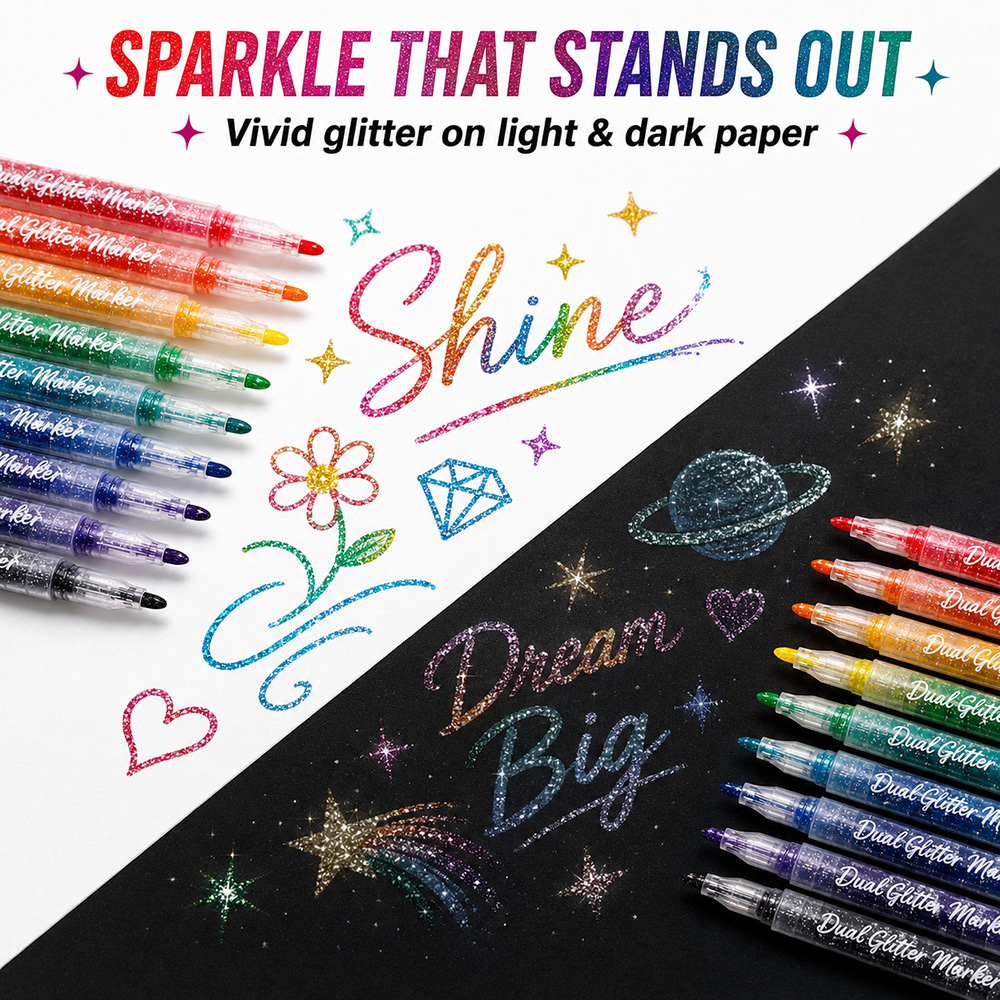 12 stuks dubbele punt glitterm - Glitter Vinyl Roll recensie en prijs