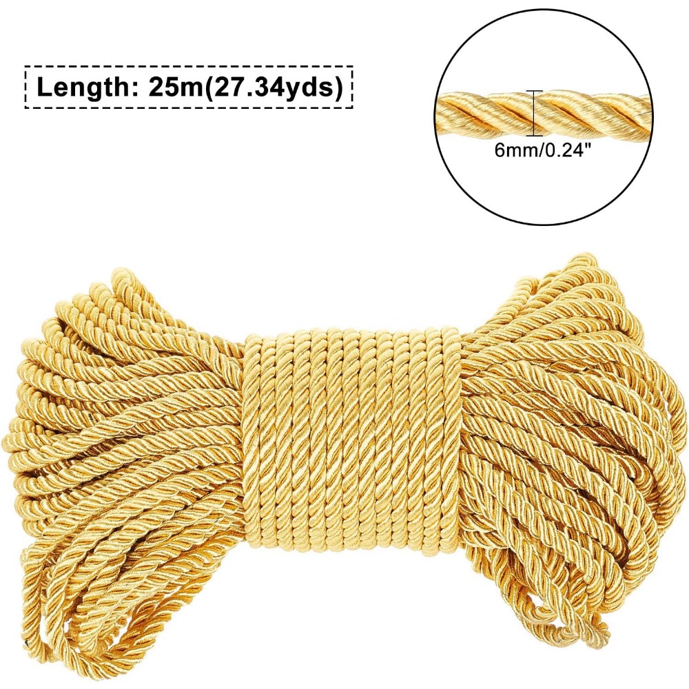 6Mm Gouden Koord 27 Meter Gedr - Cord Trim Twisted recensie en prijs