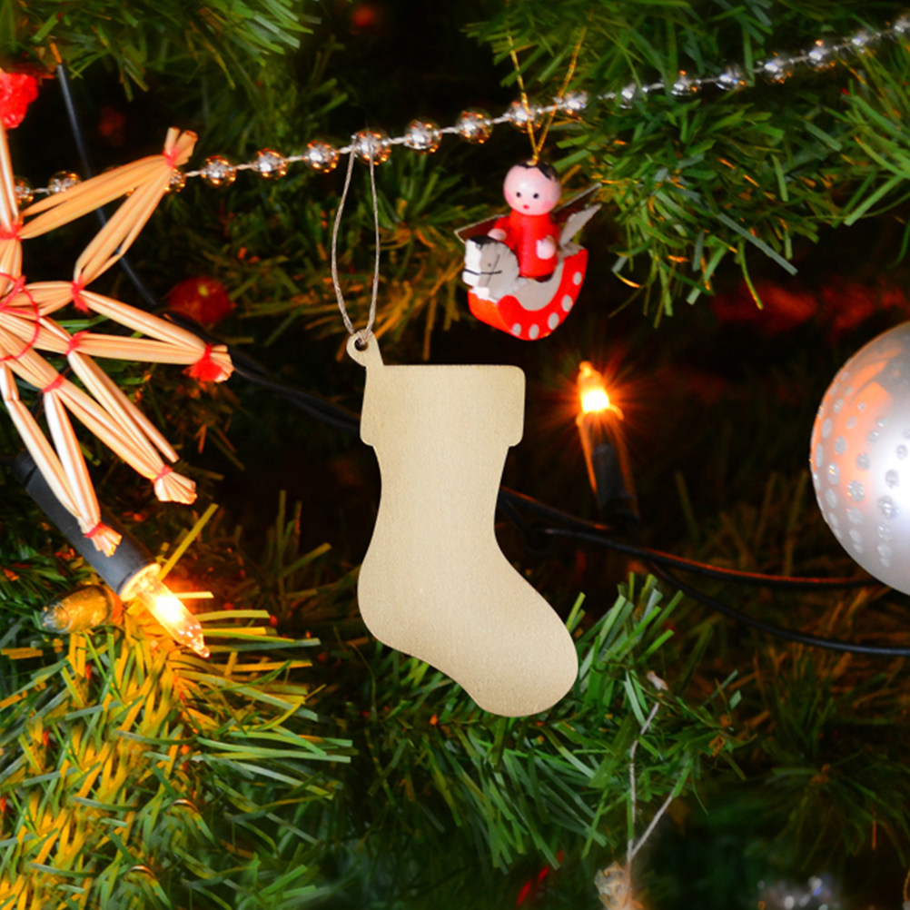 10 stuks houten kerstsokken-ui - Christmas Craft Embellishment recensie en prijs