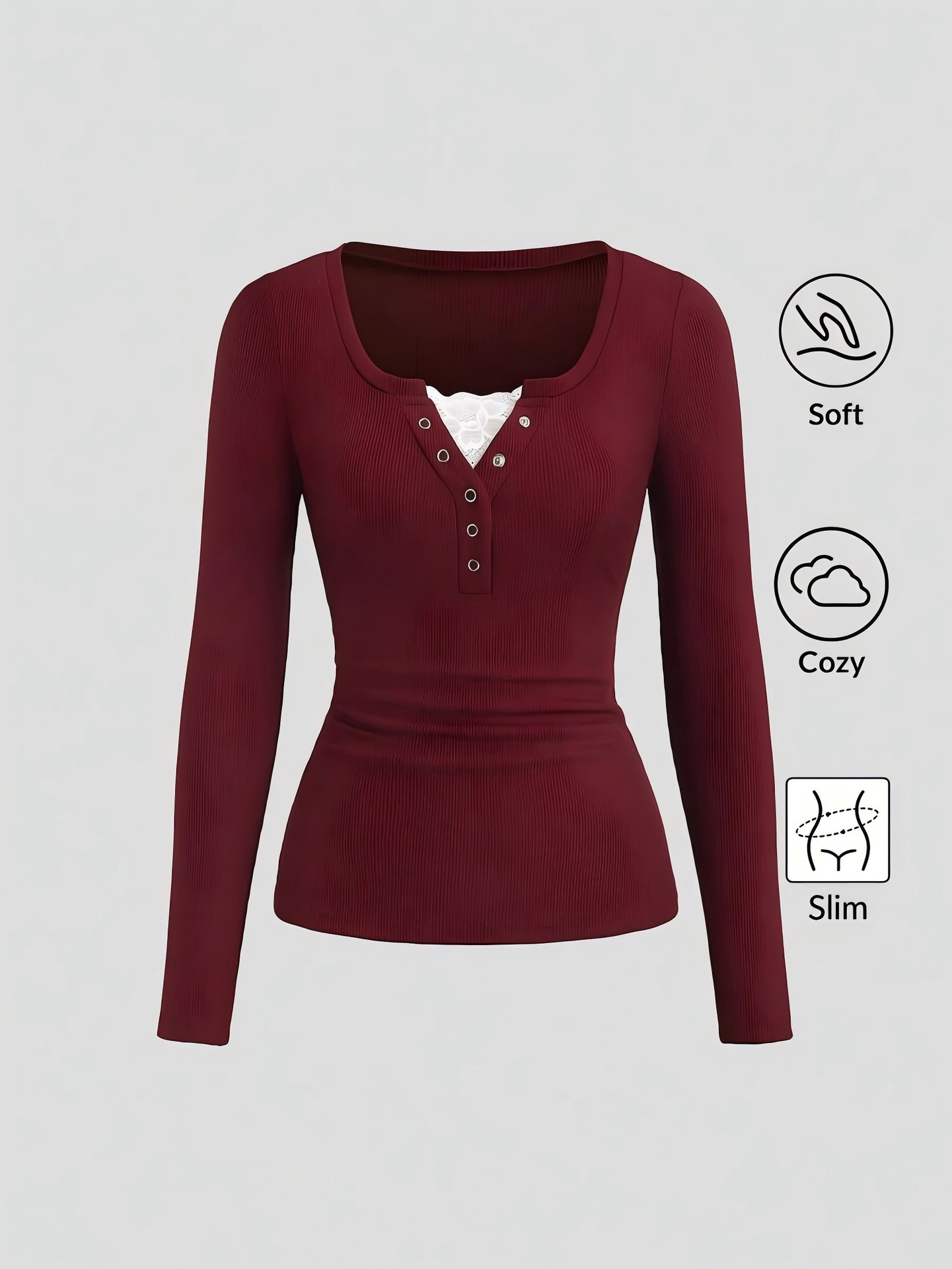 Dames Amerikaanse Henley V-hal - Embellish Knit recensie en prijs