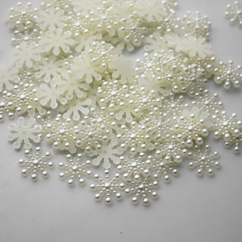 100Pcs Witte Parel Hars Sneeuw - Christmas Craft Embellishment recensie en prijs
