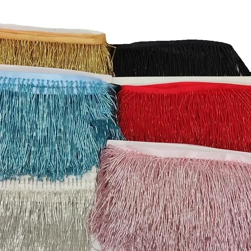 10CM Zilver Rode Kraal Buis Kw - Beaded Trim Fringe recensie en prijs