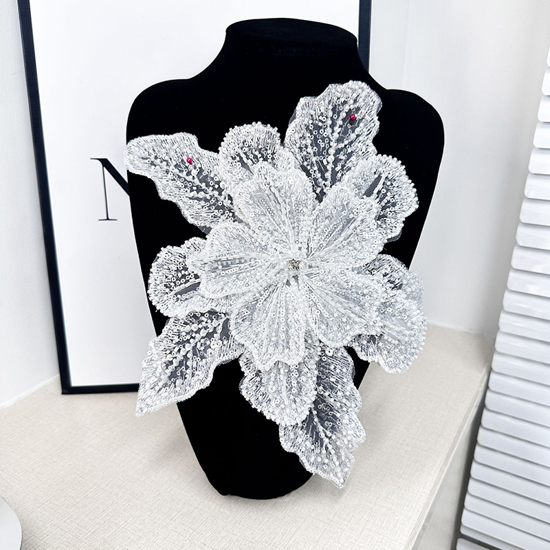Witte kant met pailletten, kra - Applique Patch Flower recensie en prijs